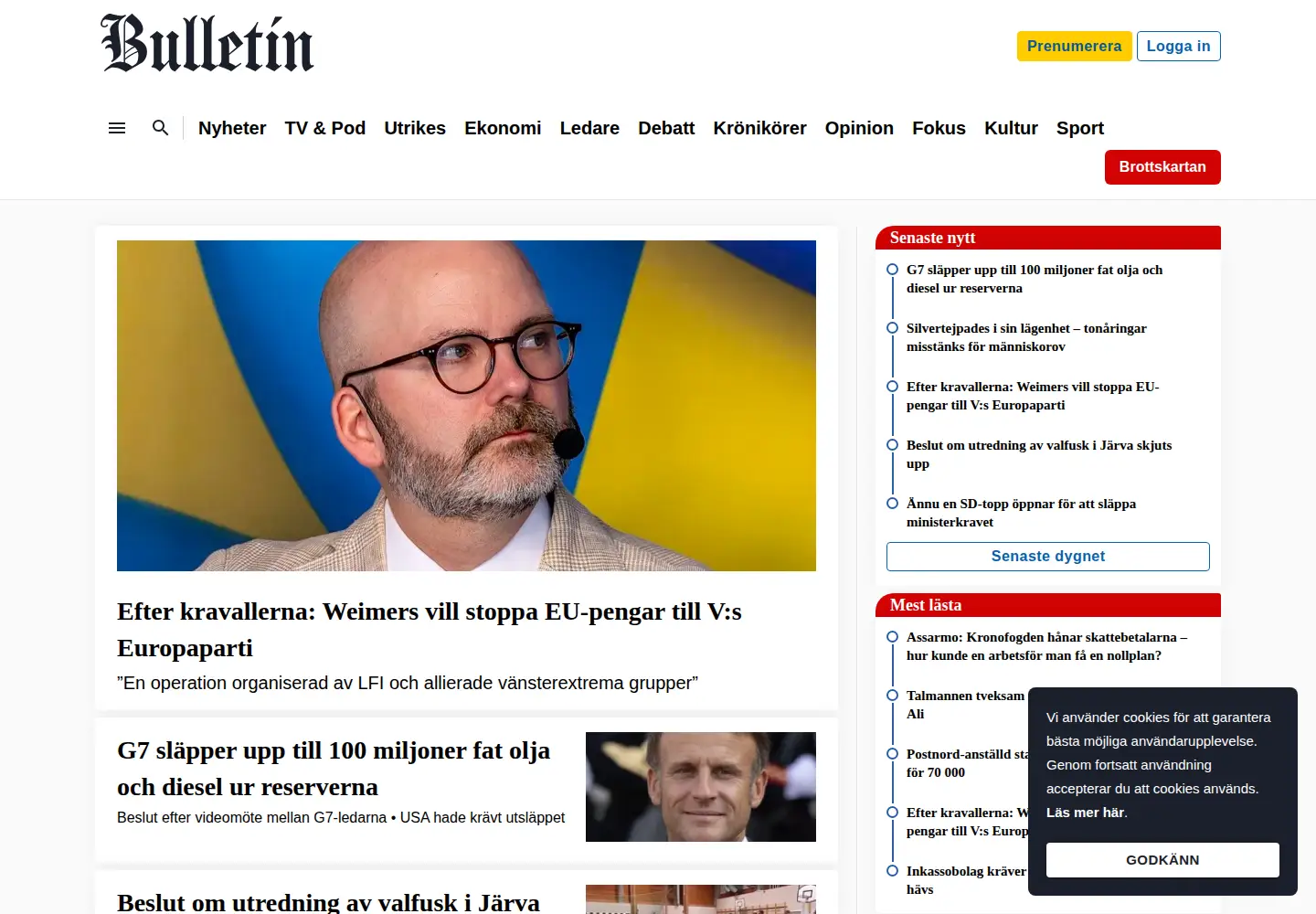 Screenshot of bulletin.nu
