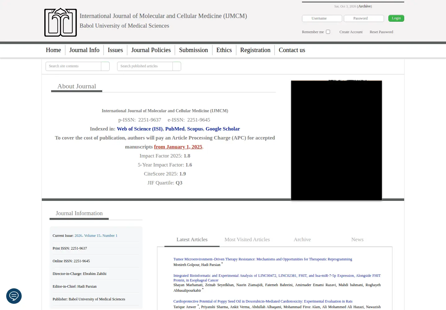 Screenshot of ijmcmed.org