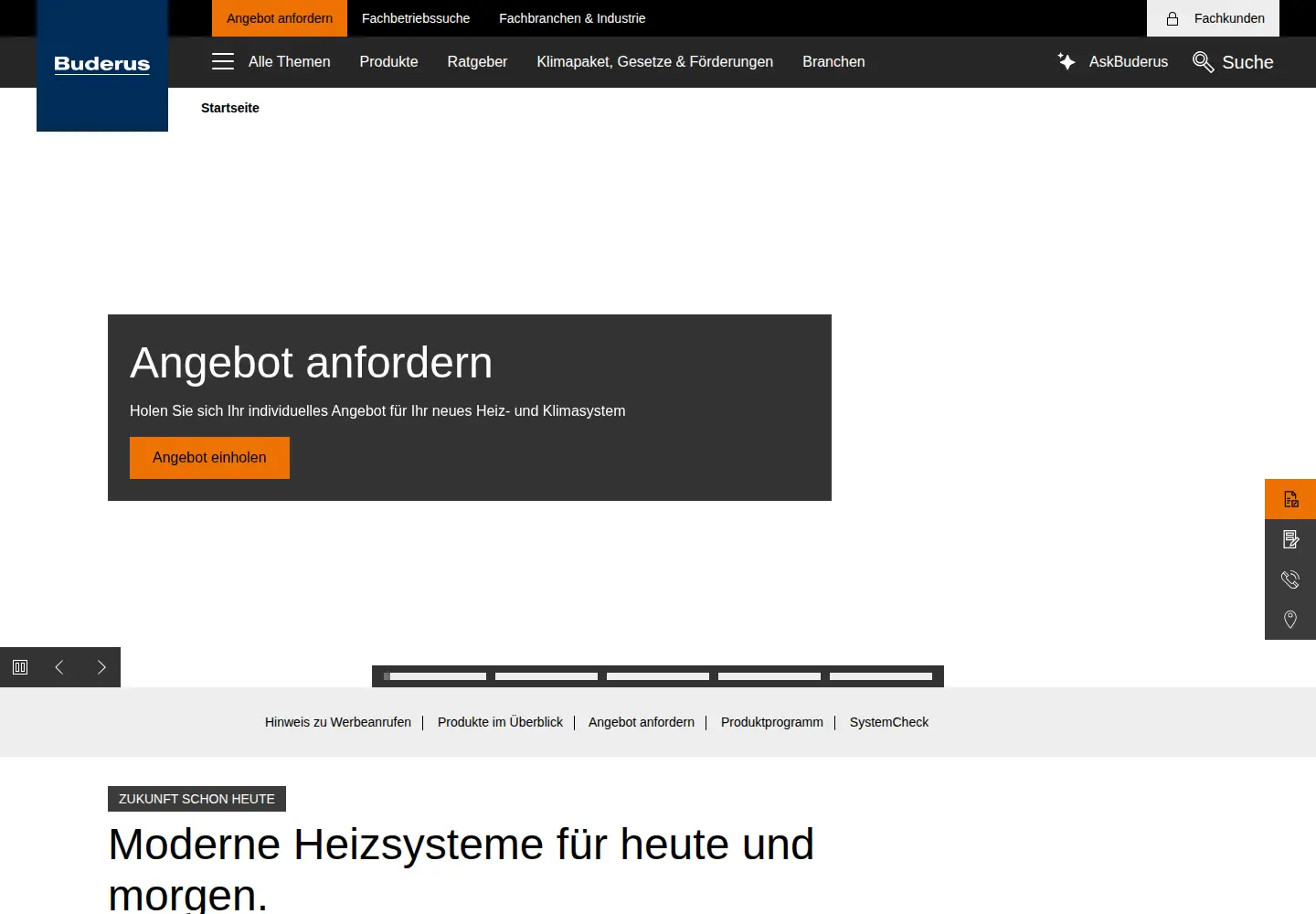 Screenshot of buderus.de