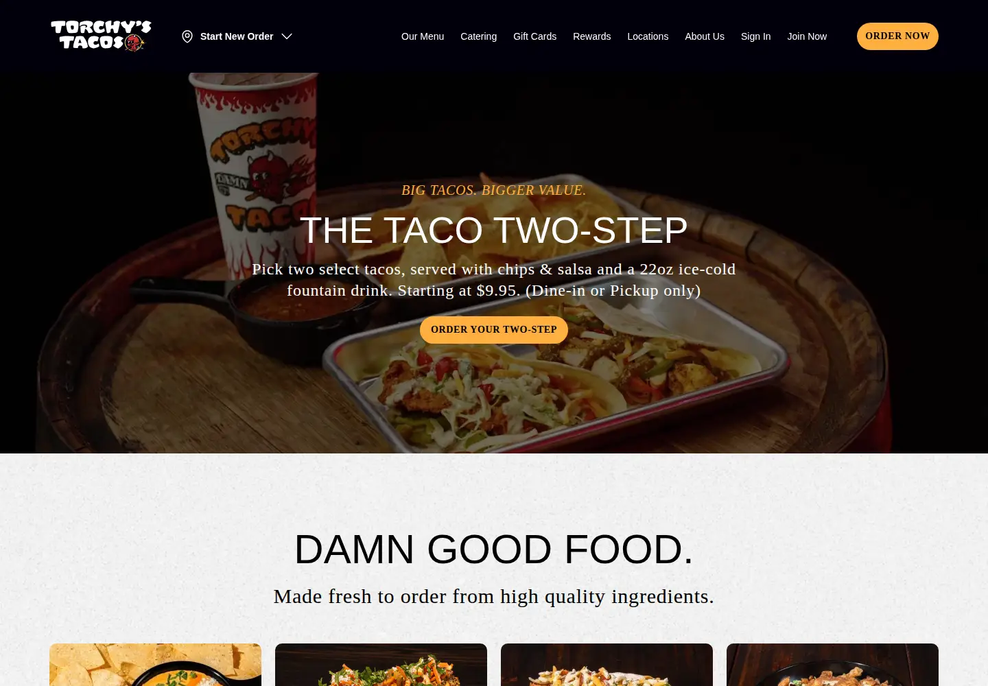 Screenshot of torchystacos.com