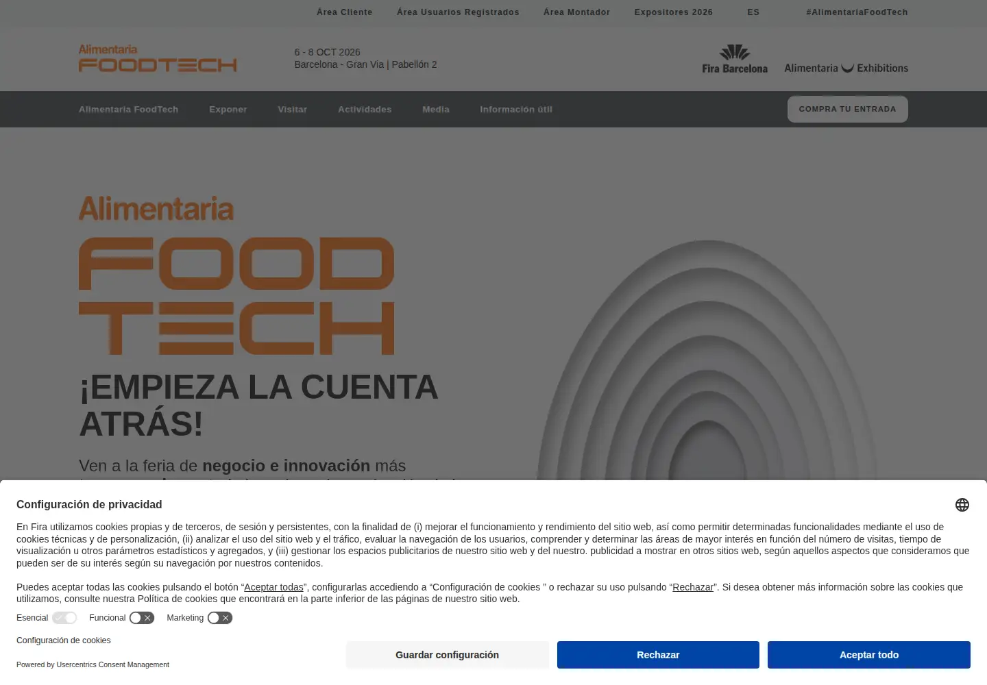 Screenshot of alimentariafoodtech.com
