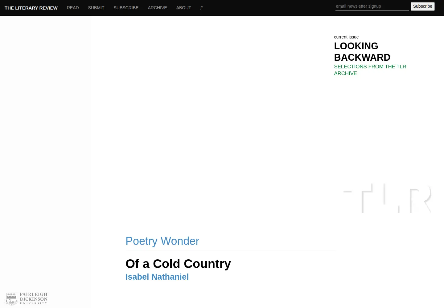 Screenshot of theliteraryreview.org