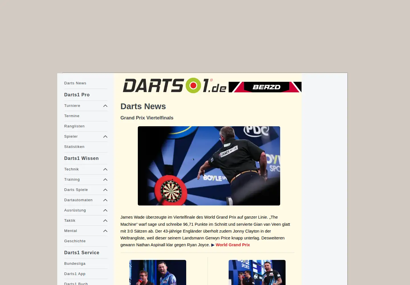 Screenshot of darts1.de