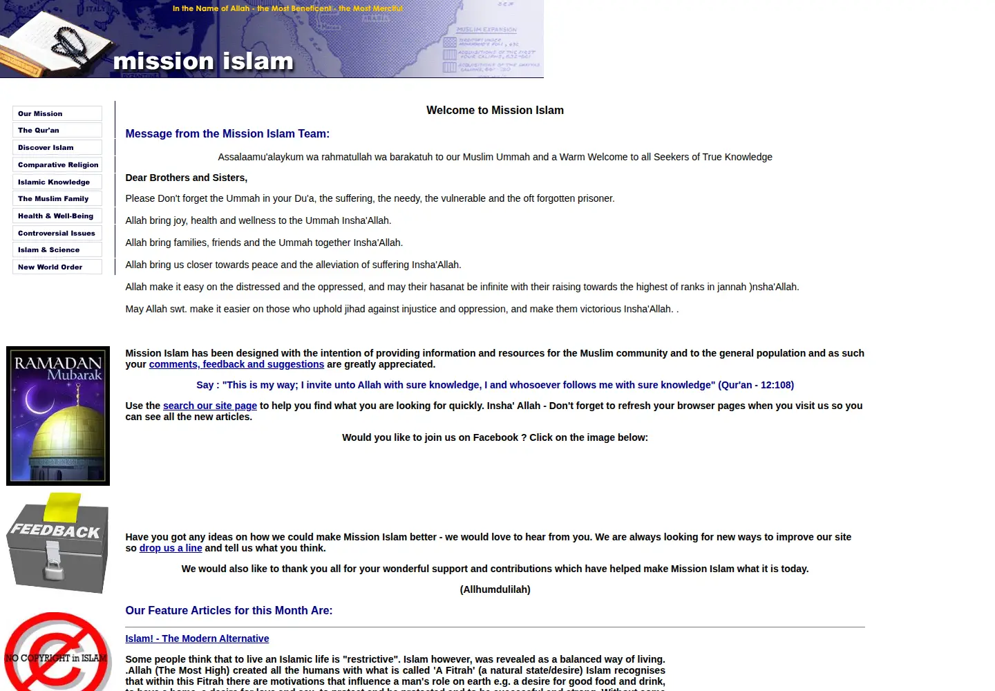 Screenshot of missionislam.com