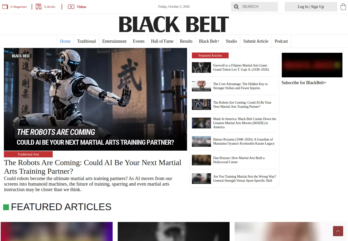 Screenshot of blackbeltmag.com