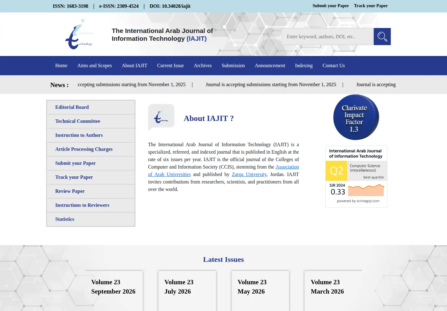 Screenshot of iajit.org