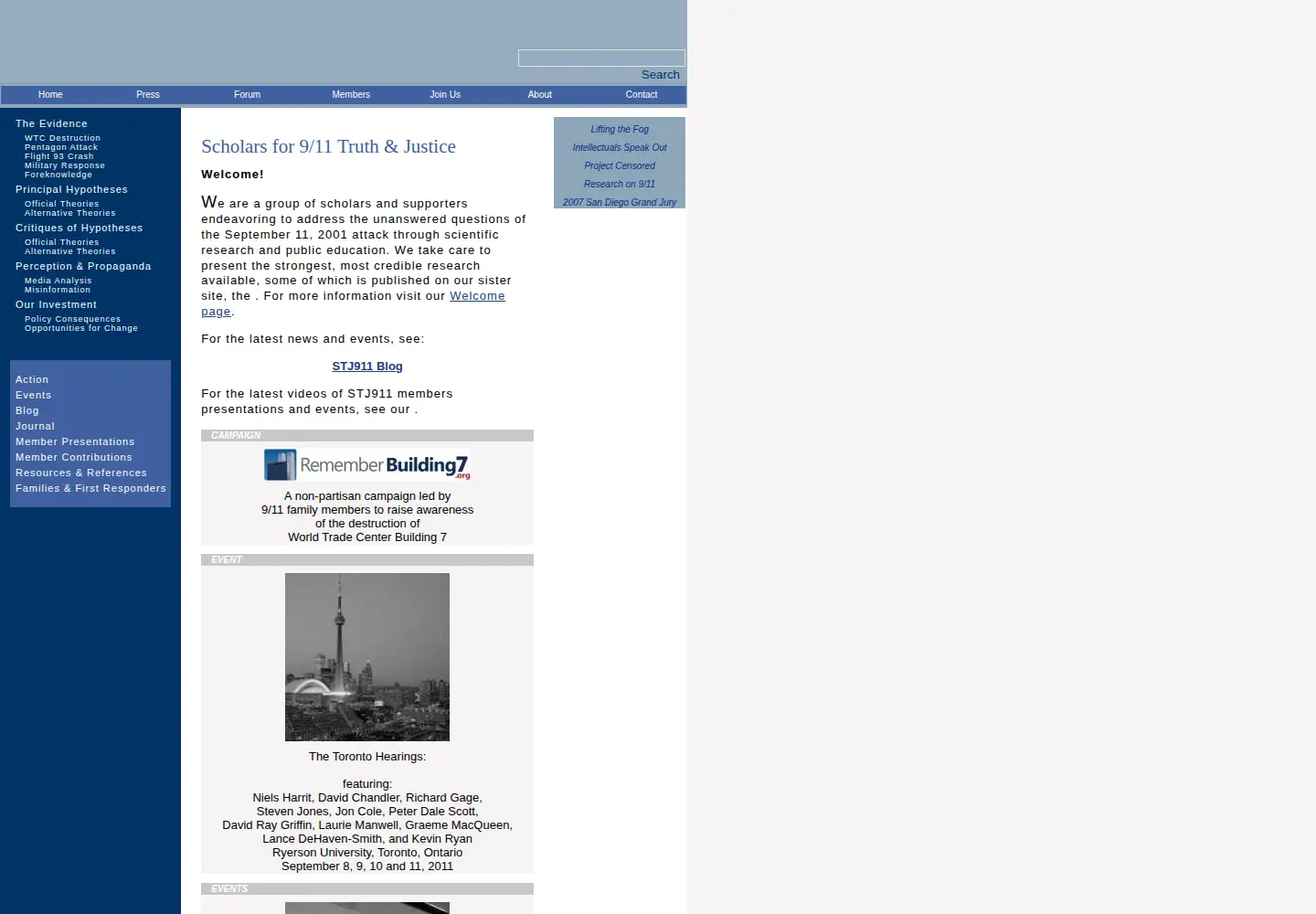 Screenshot of stj911.org