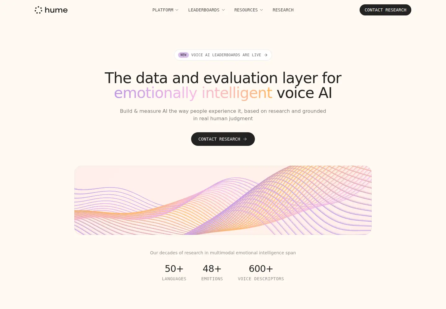 Screenshot of hume.ai