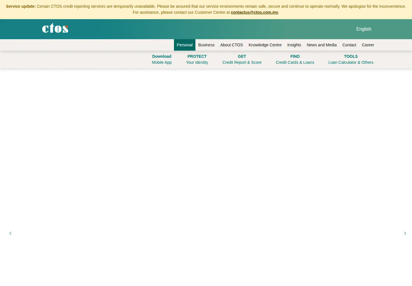 Screenshot of ctoscredit.com.my