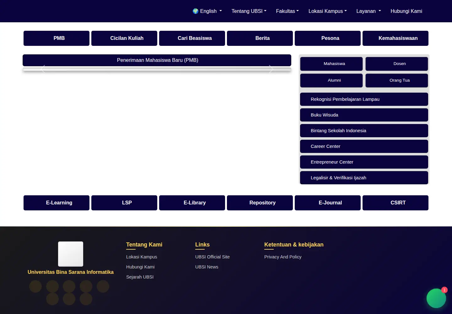 Screenshot of bsi.ac.id