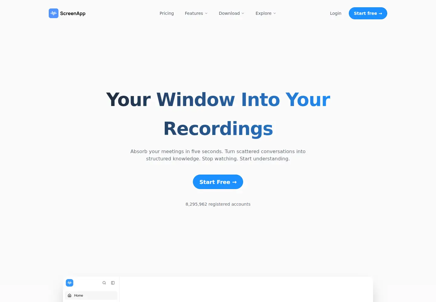 Screenshot of screenapp.io