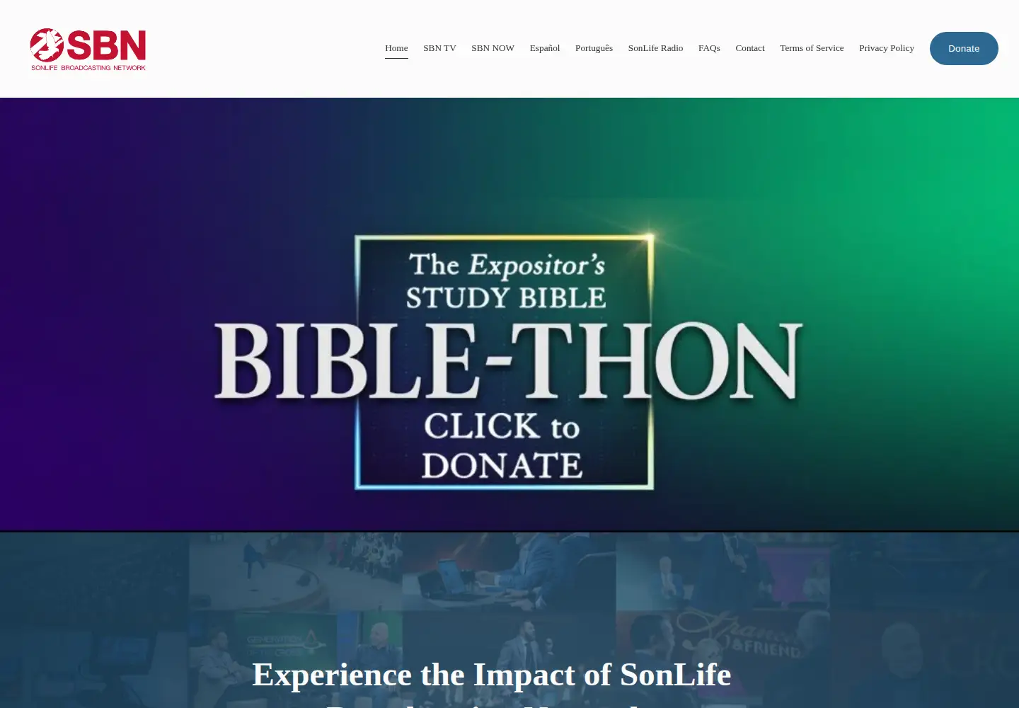 Screenshot of sonlifetv.com