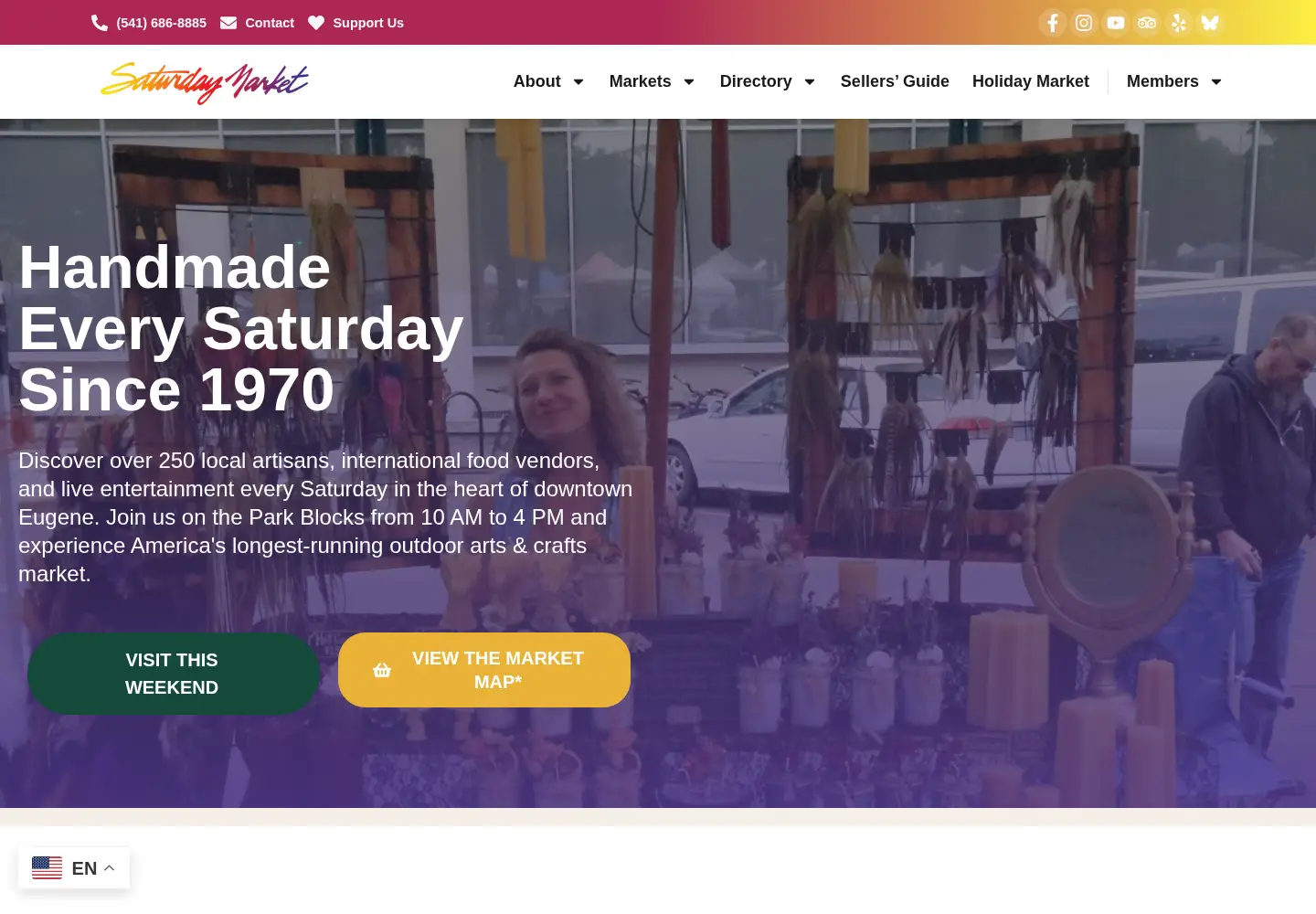 Screenshot of eugenesaturdaymarket.org