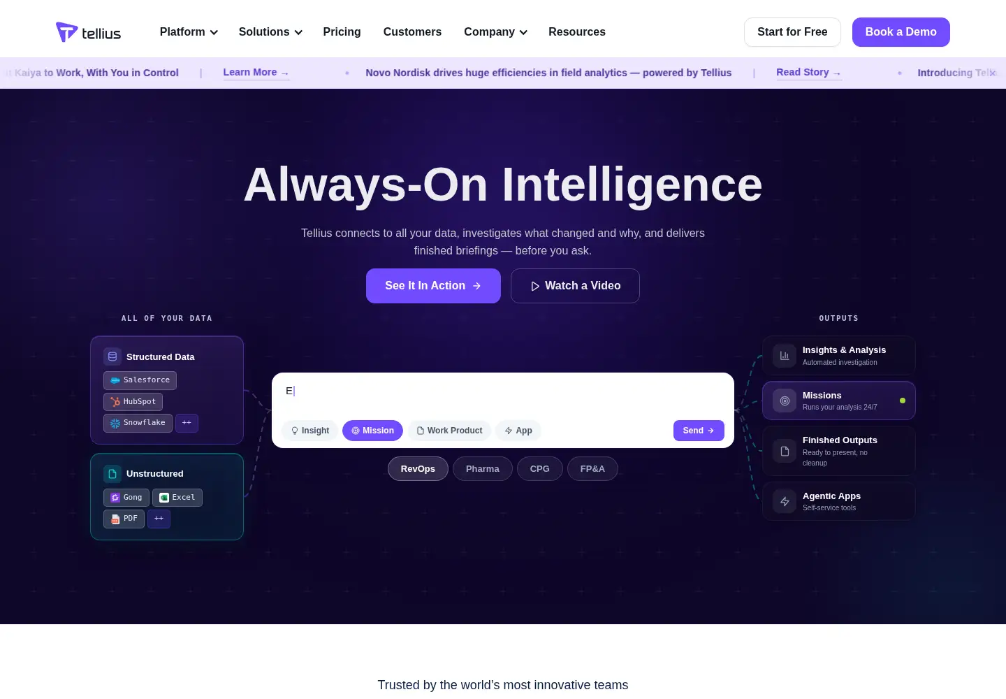Screenshot of tellius.com