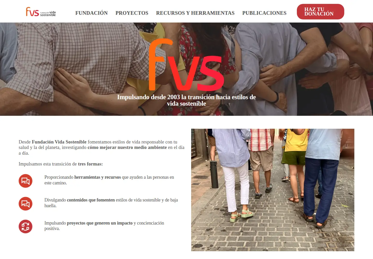 Screenshot of vidasostenible.org