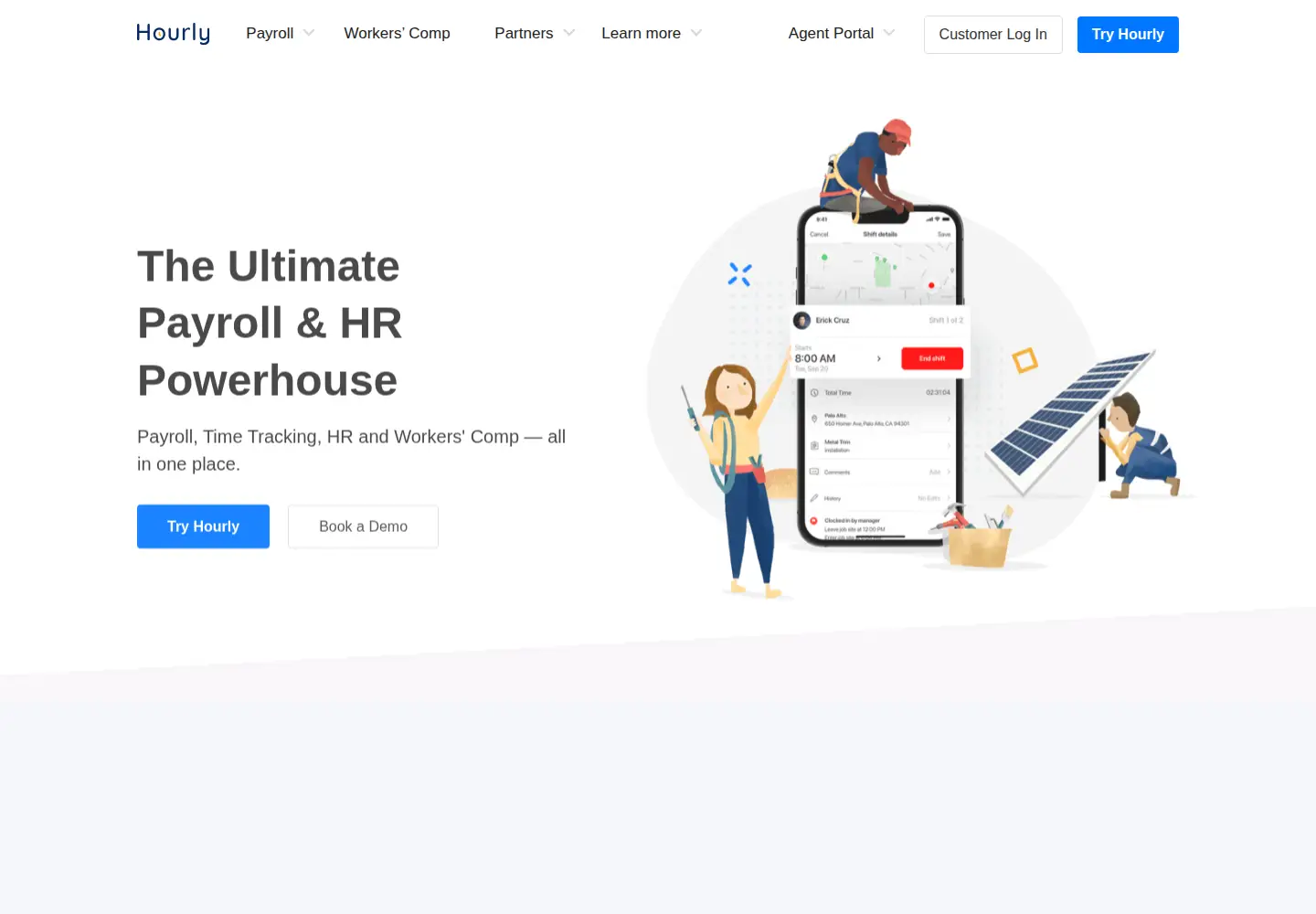 Screenshot of hourly.io