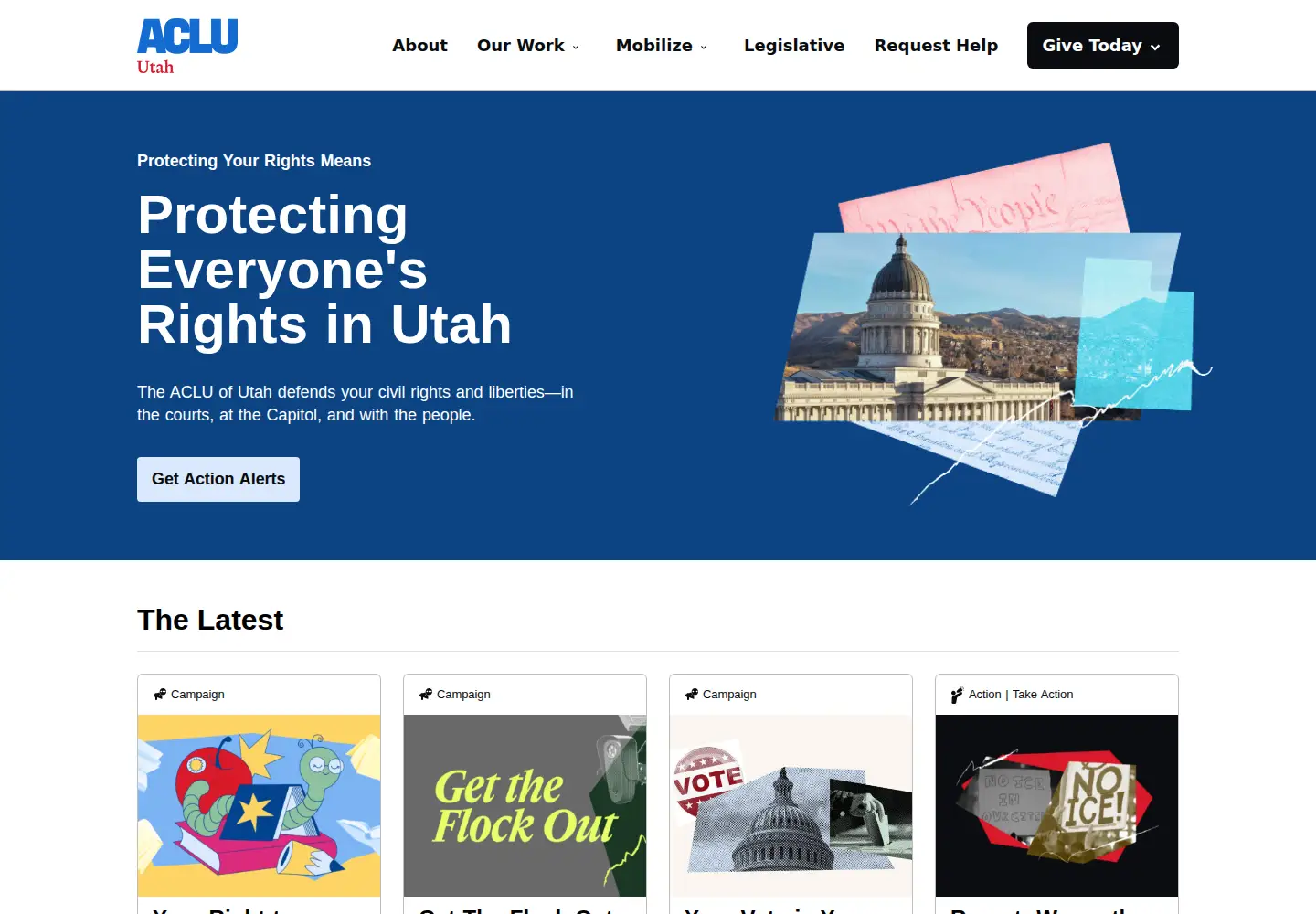 Screenshot of acluutah.org