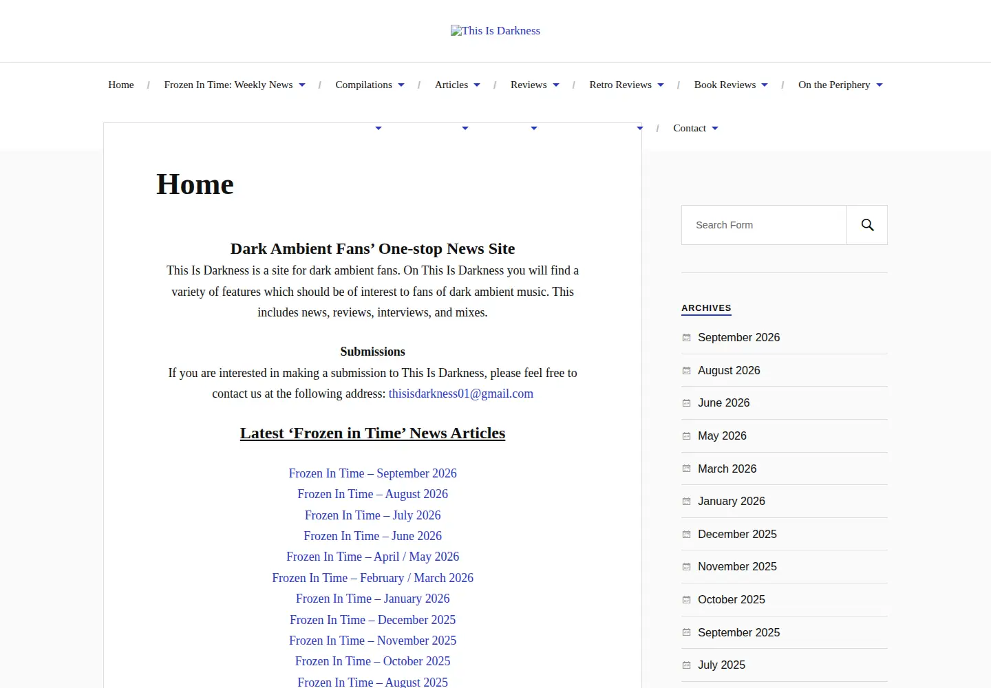 Screenshot of thisisdarkness.com
