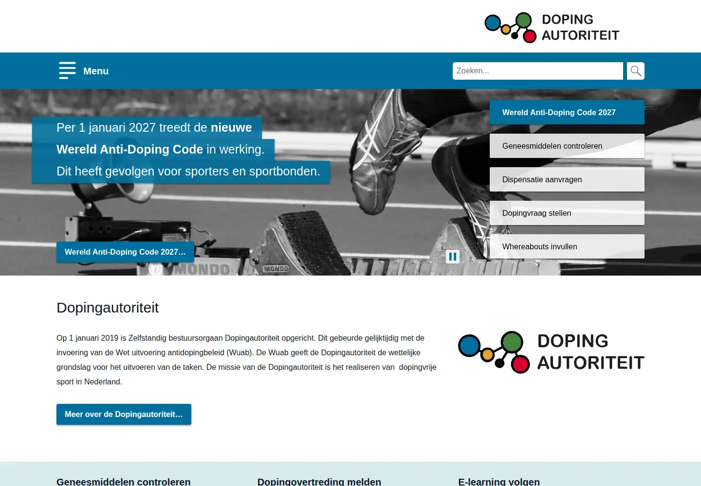 Screenshot of dopingautoriteit.nl