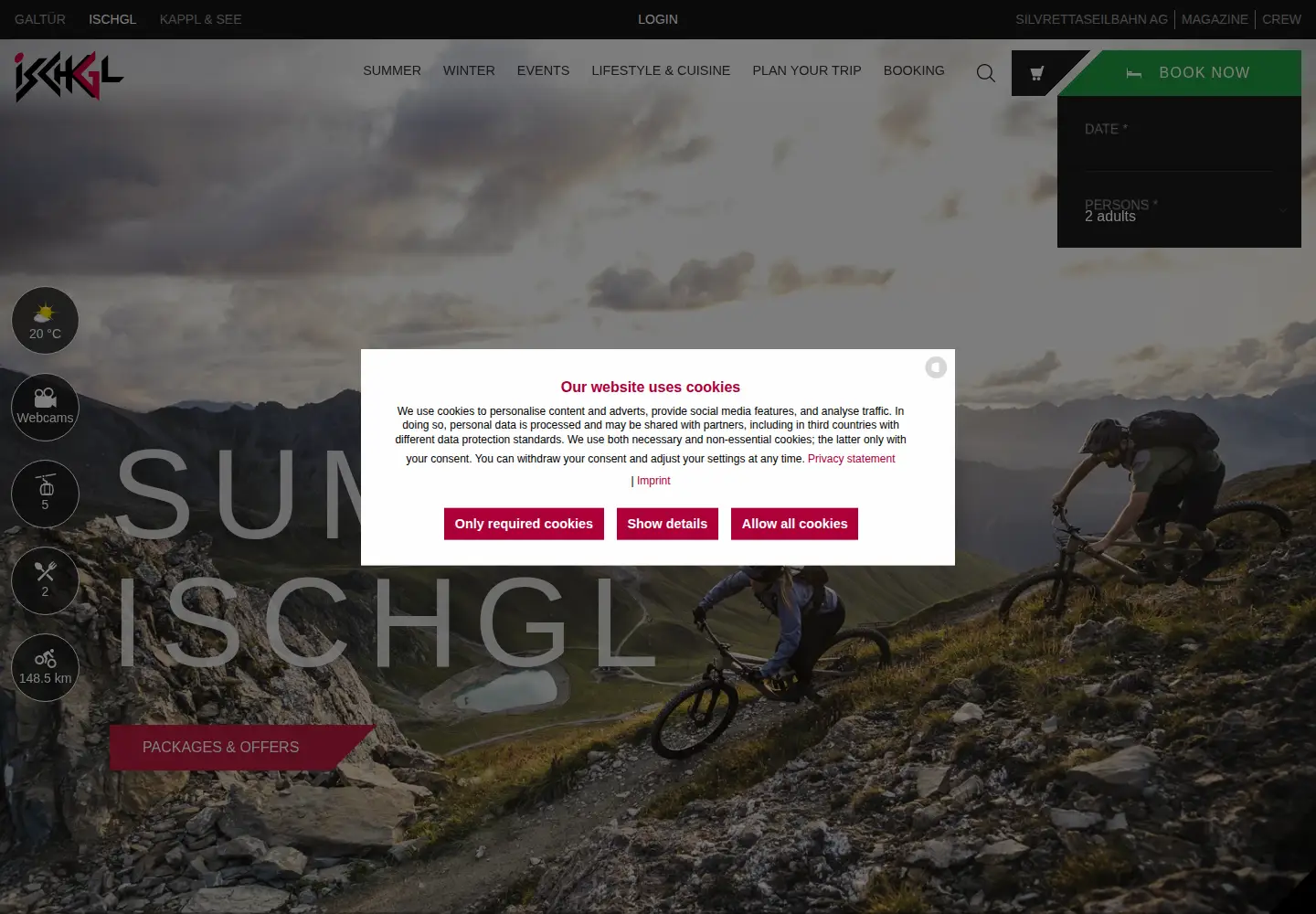 Captured homepage of ischgl.com in the current scan