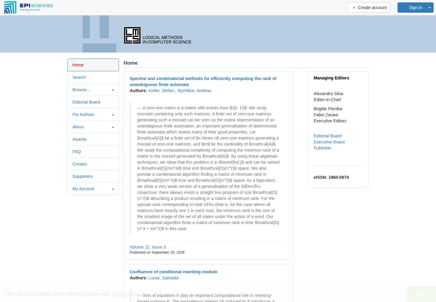 Screenshot of lmcs-online.org