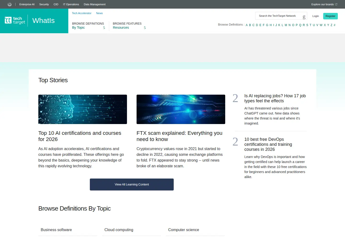 Screenshot of whatis.com