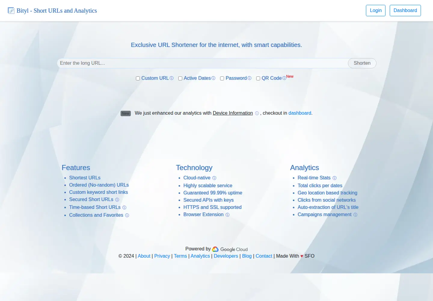 Screenshot of bityl.co