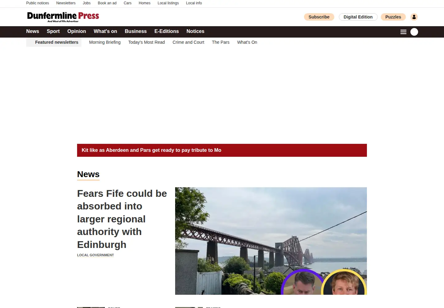 Screenshot of dunfermlinepress.com