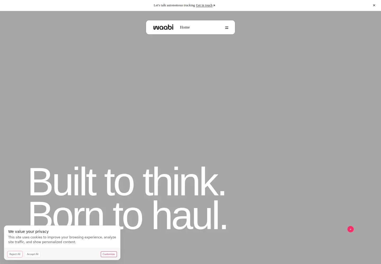 Screenshot of waabi.ai