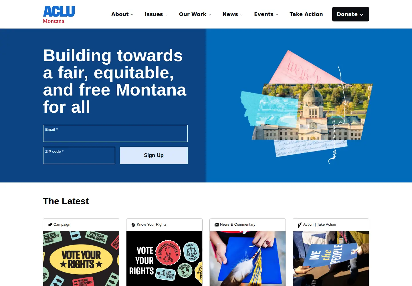 Screenshot of aclumontana.org