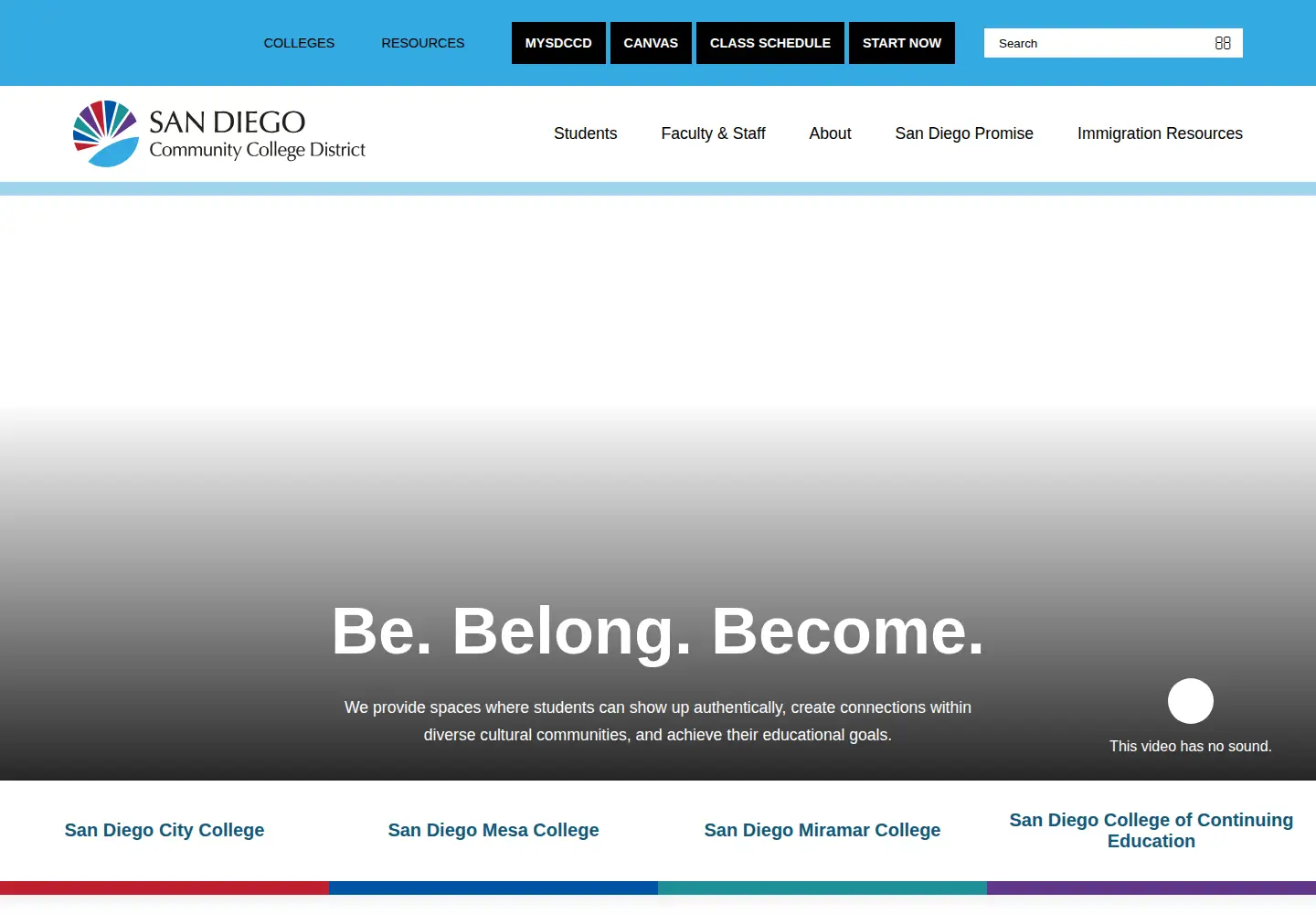 Screenshot of sdccd.edu