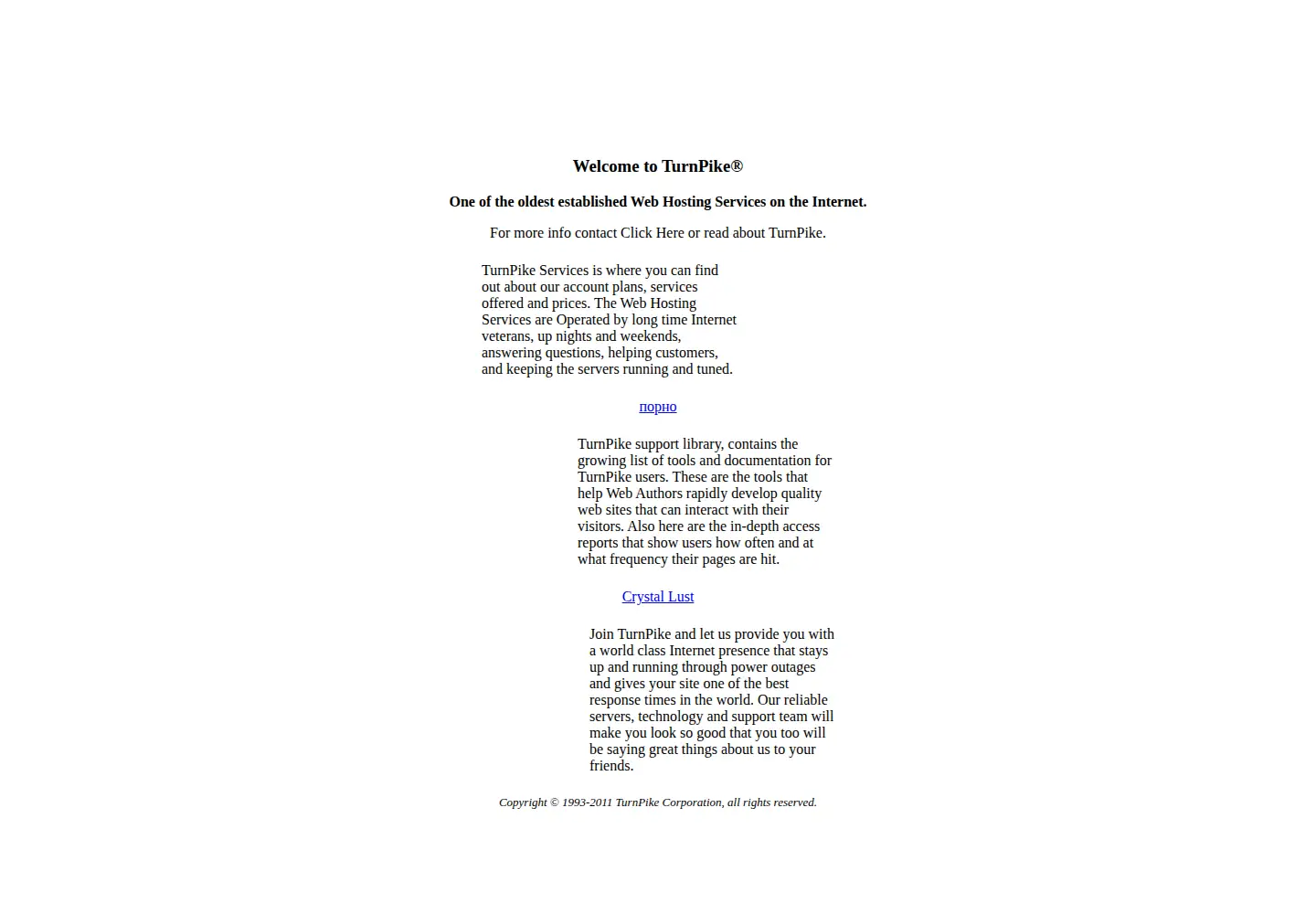 Screenshot of turnpike.net