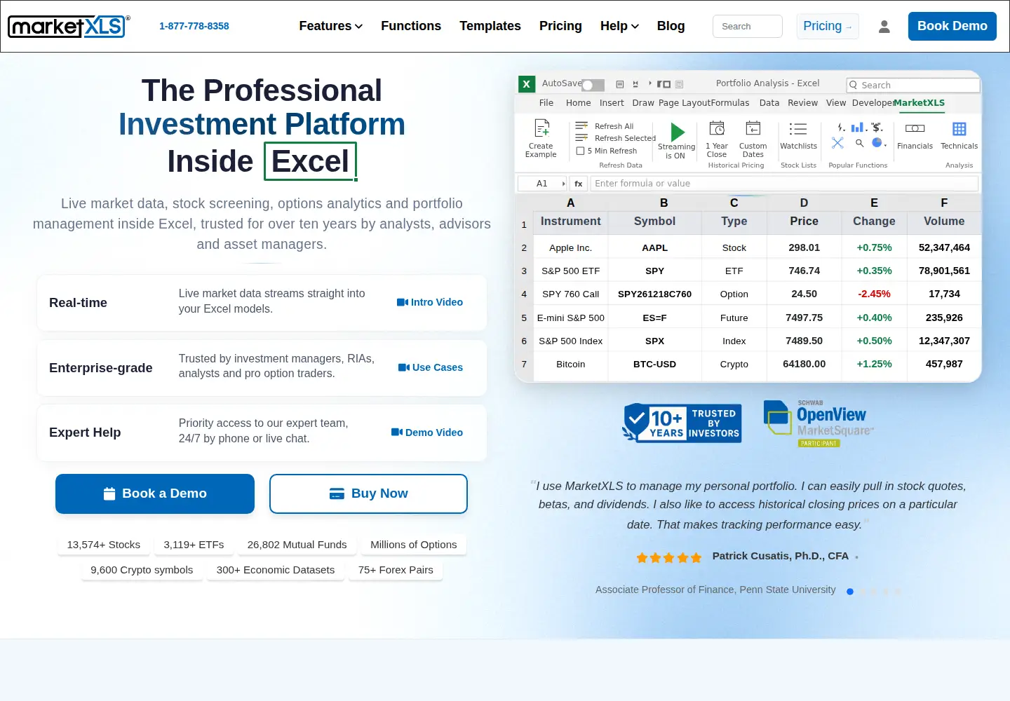 Screenshot of marketxls.com