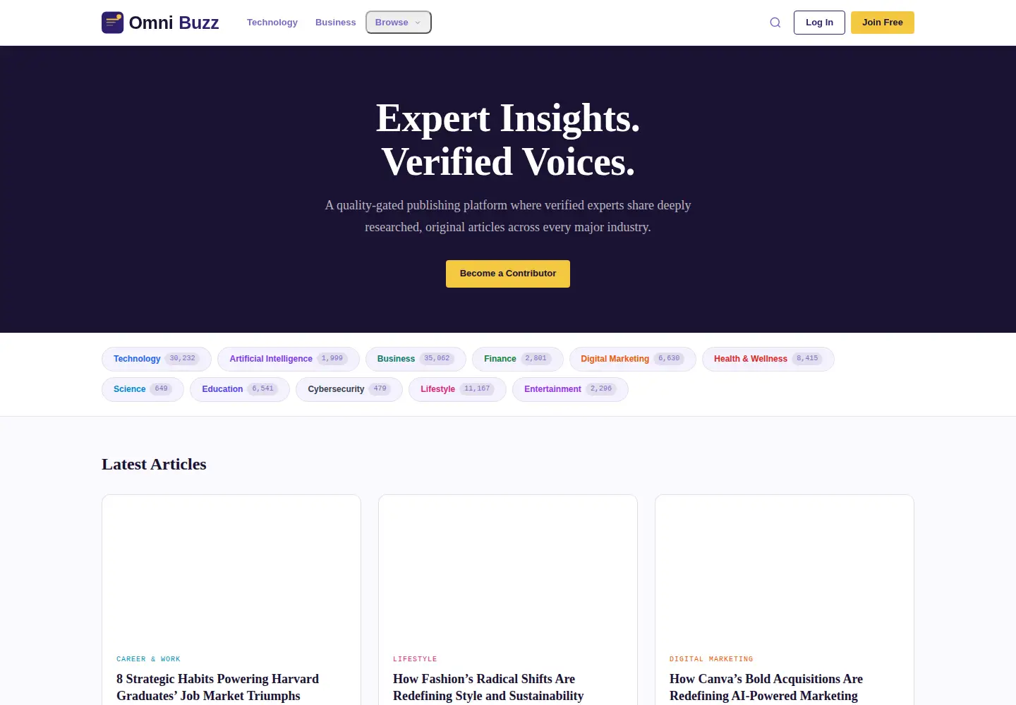 Screenshot of theomnibuzz.com