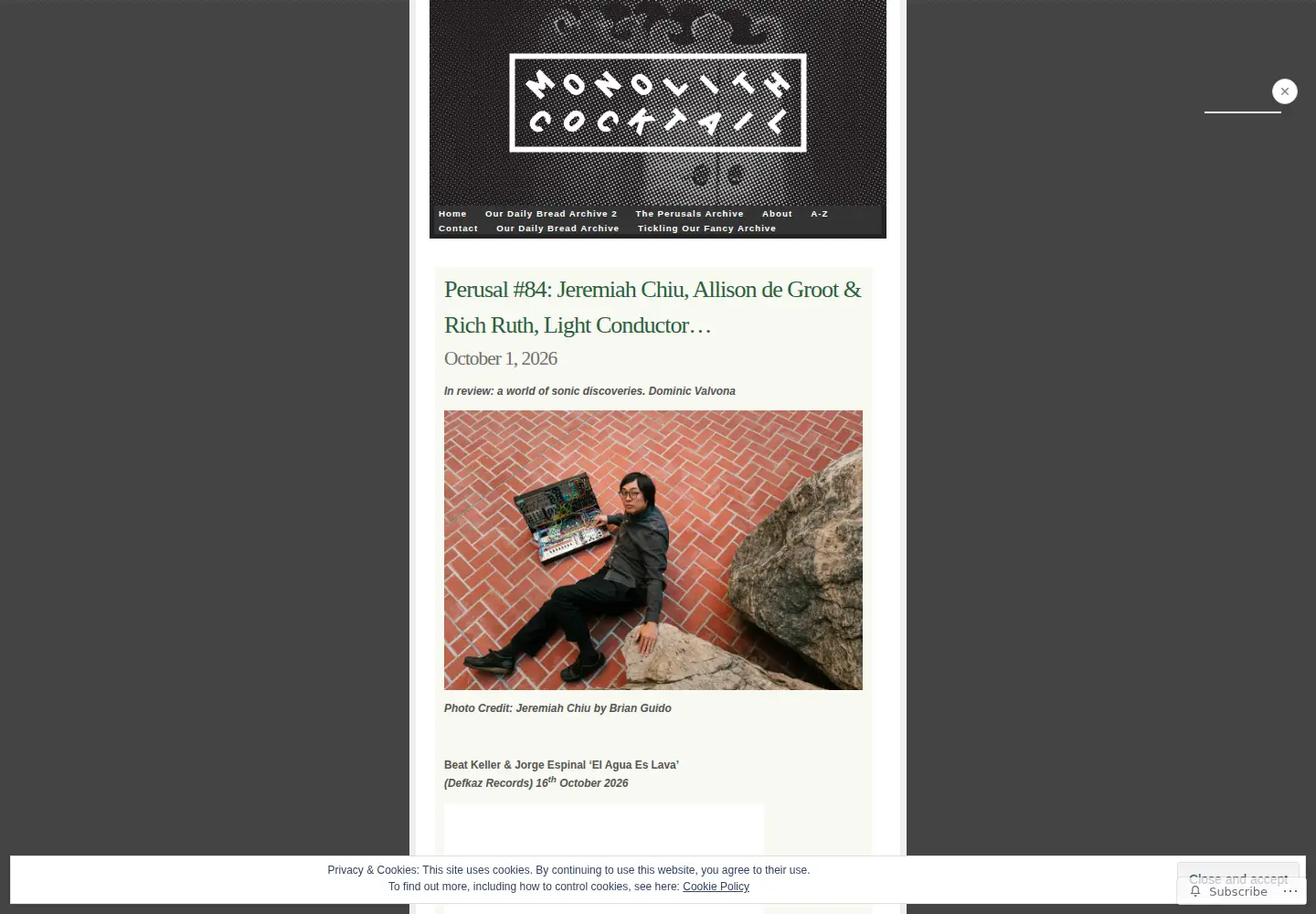 Screenshot of monolithcocktail.com