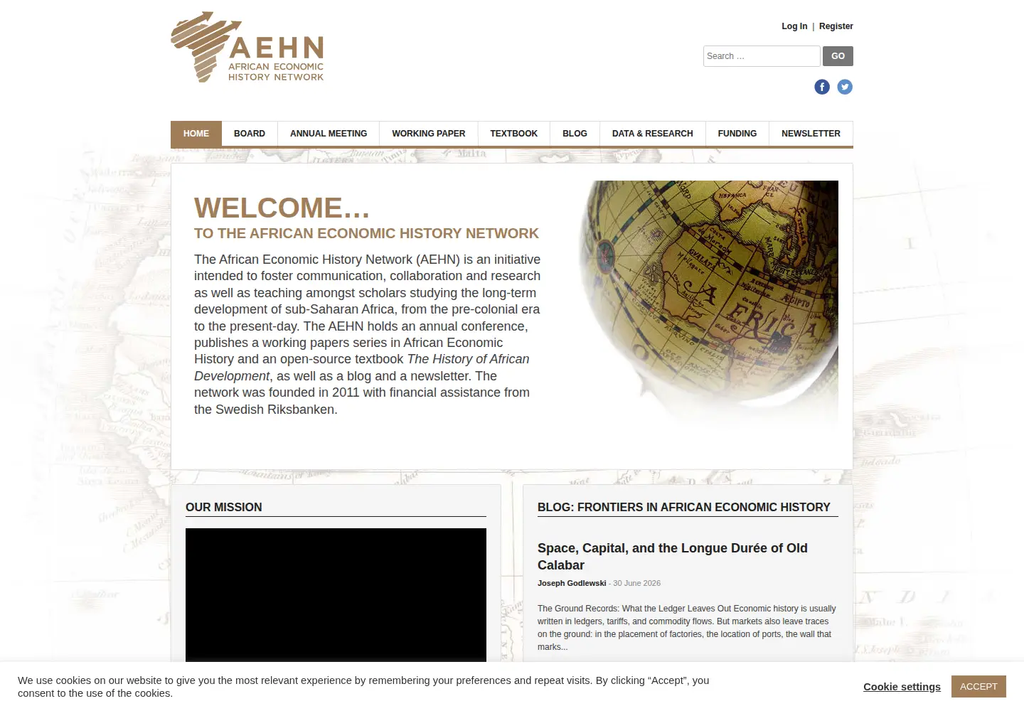 Captured homepage of aehnetwork.org in the current scan