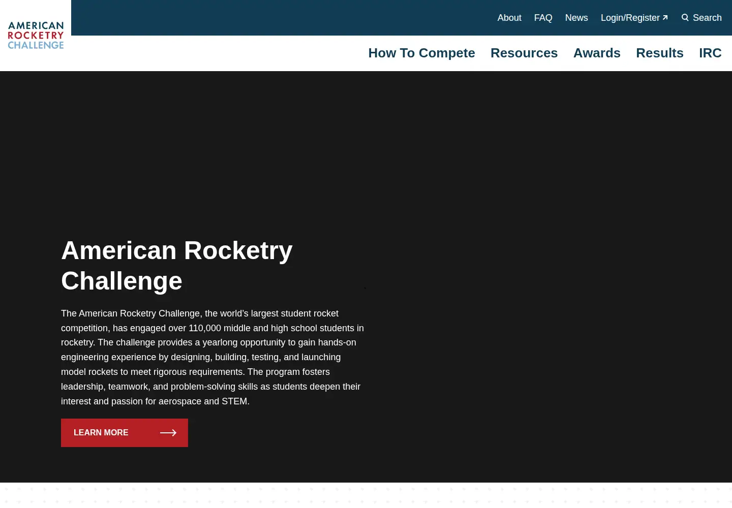 Captured homepage of rocketcontest.org in the current scan