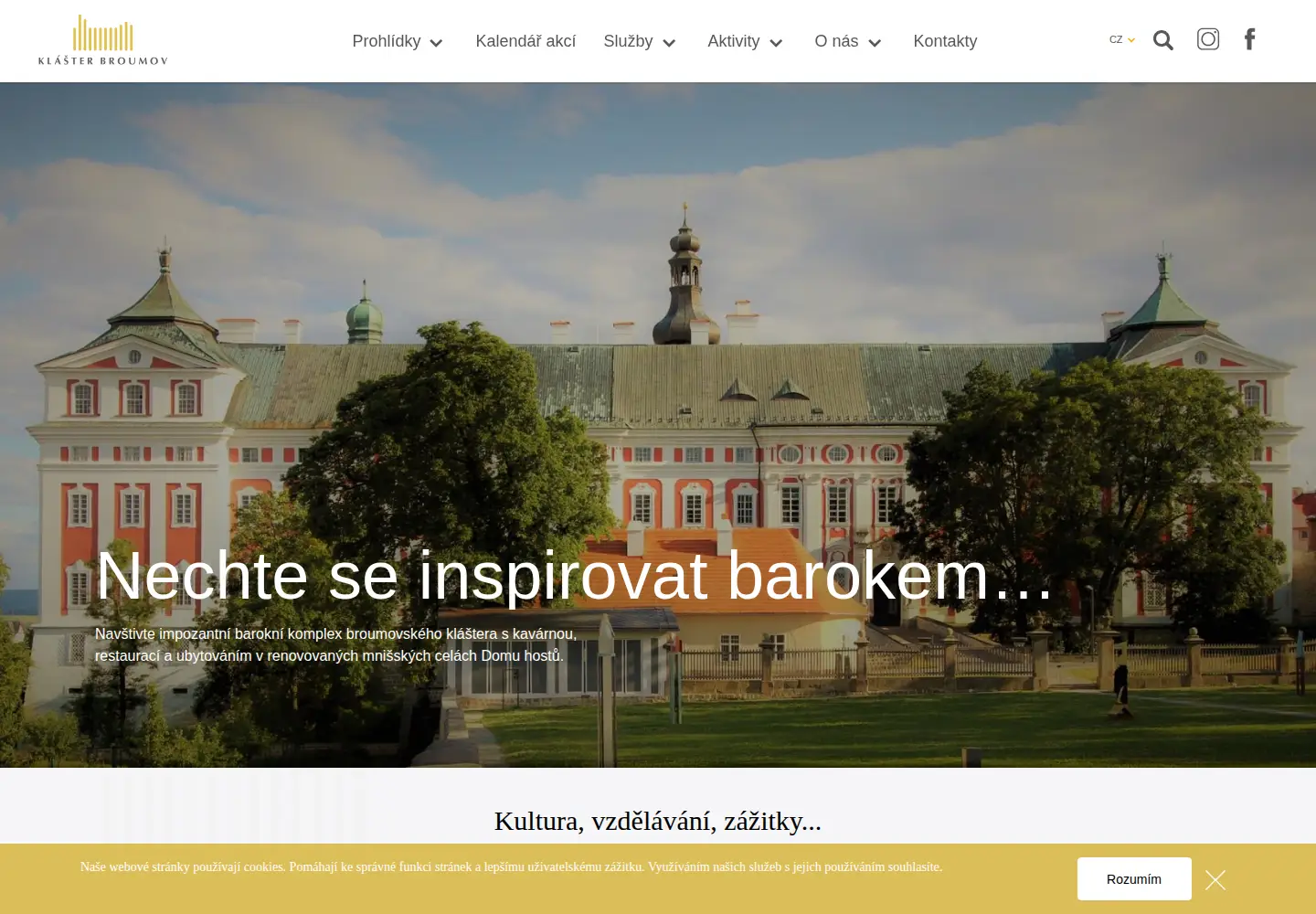 Screenshot of klasterbroumov.cz