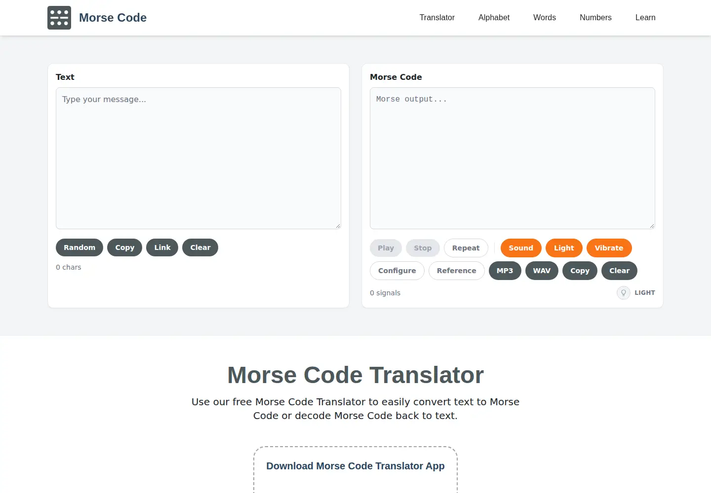 Captured homepage of morsecode.club in the current scan