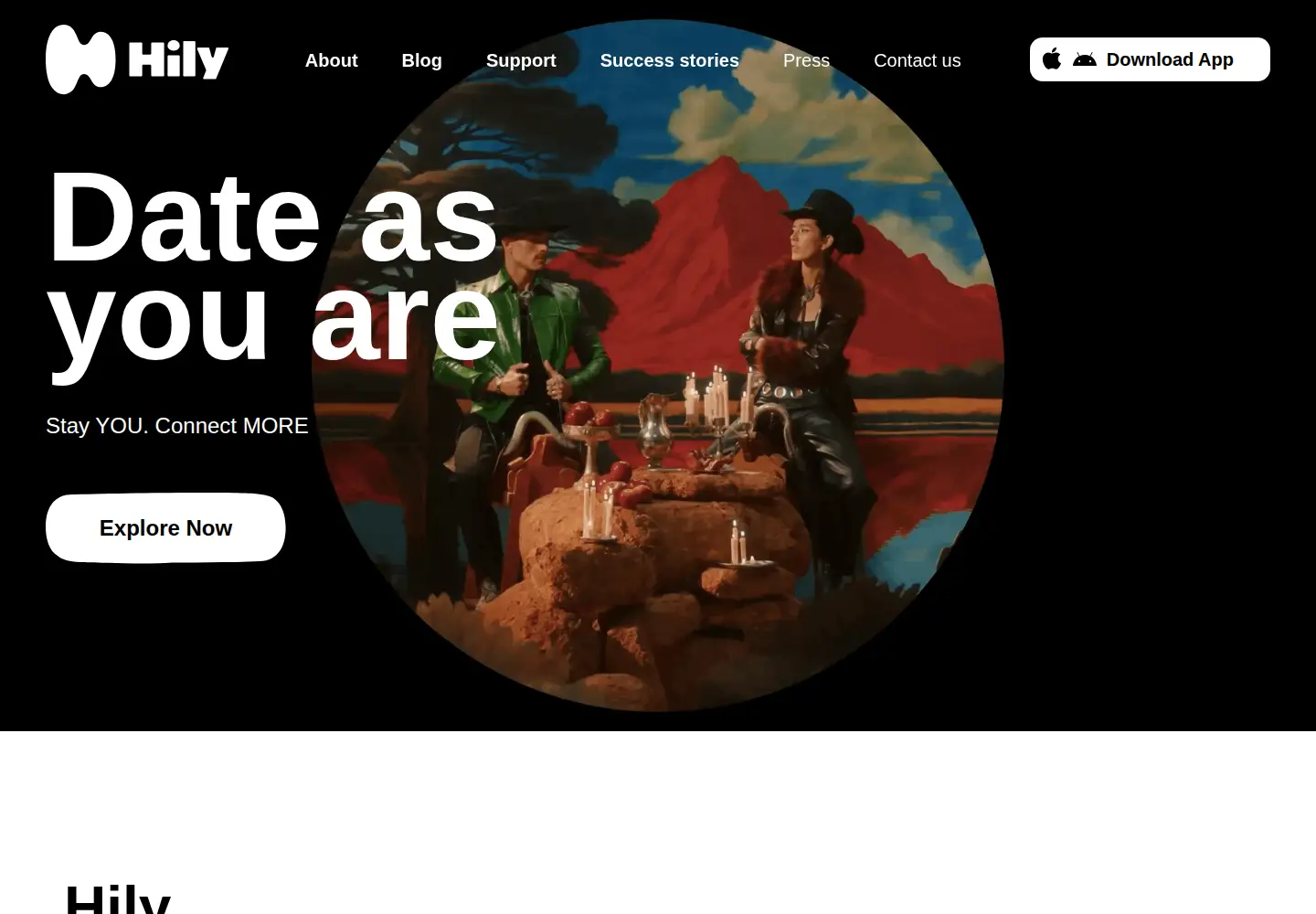 Screenshot of hily.com