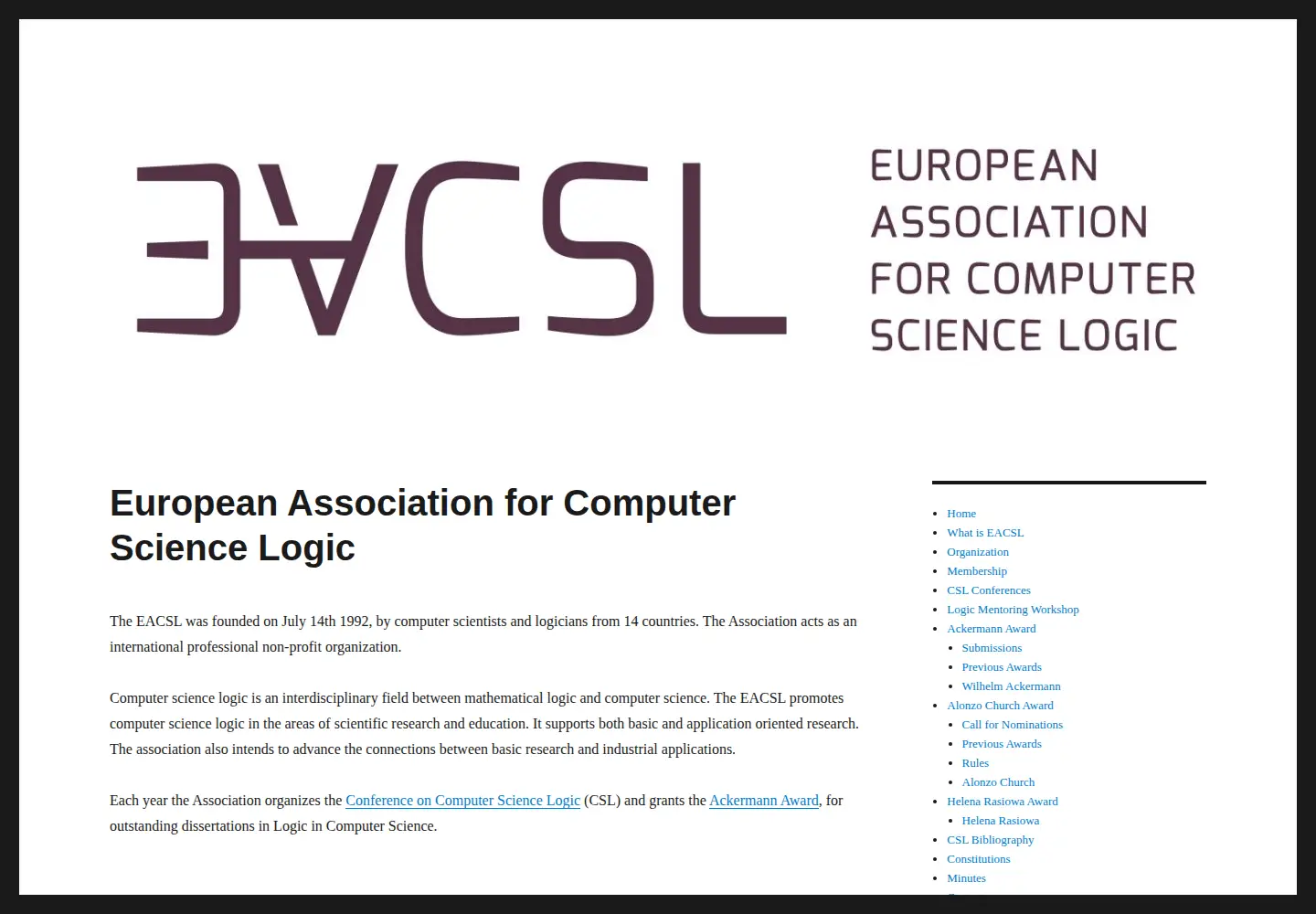 Screenshot of eacsl.org
