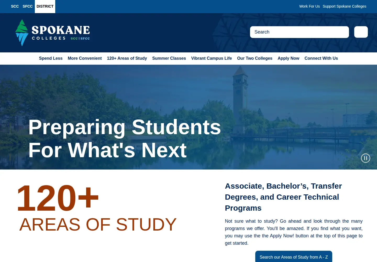 Screenshot of spokane.edu