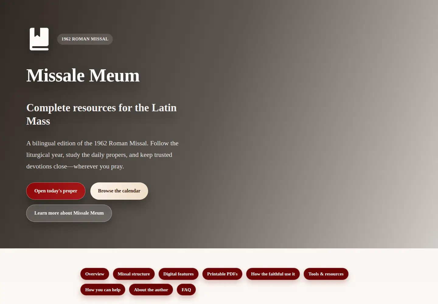 Screenshot of missalemeum.com
