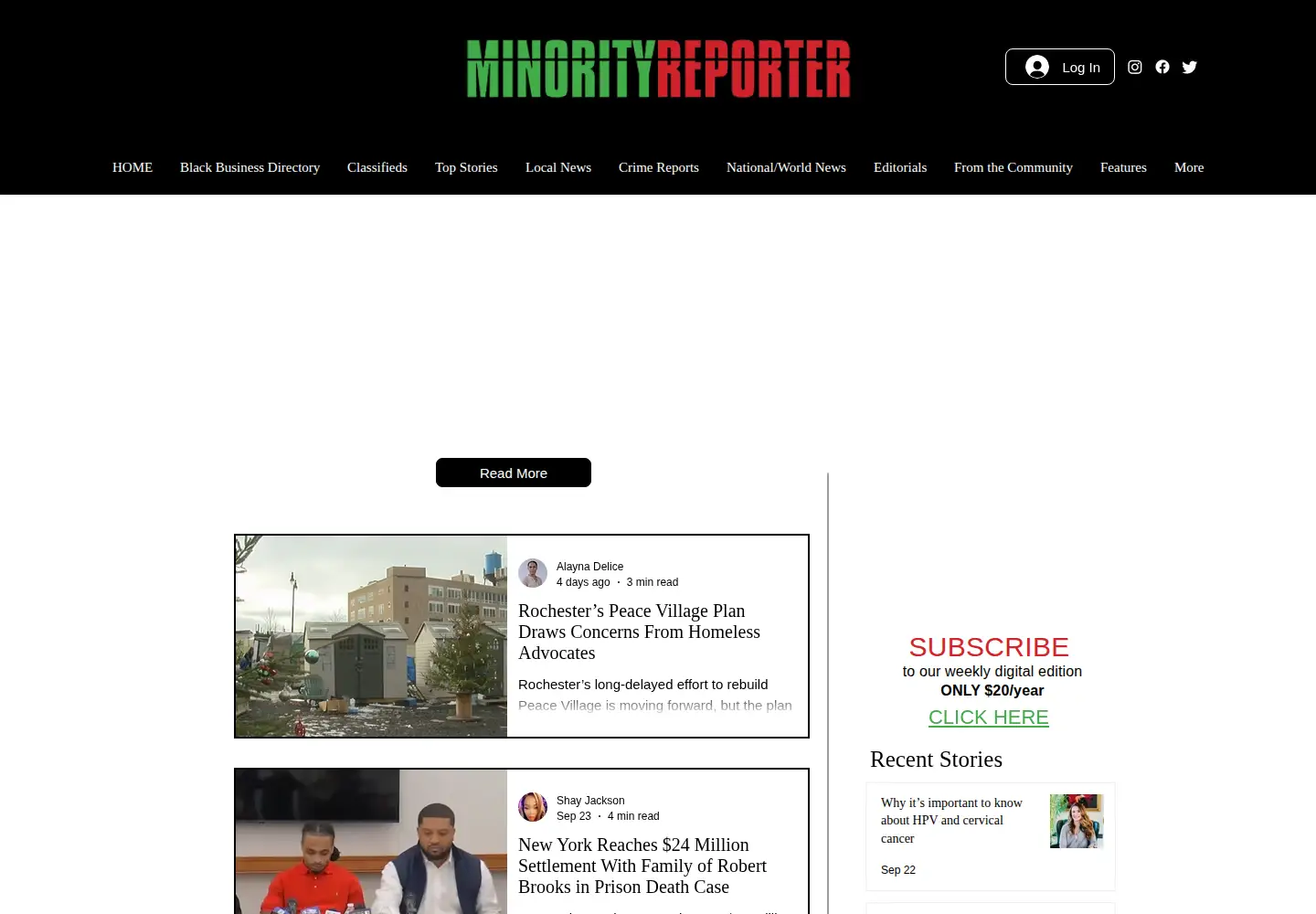 Screenshot of minorityreporter.net