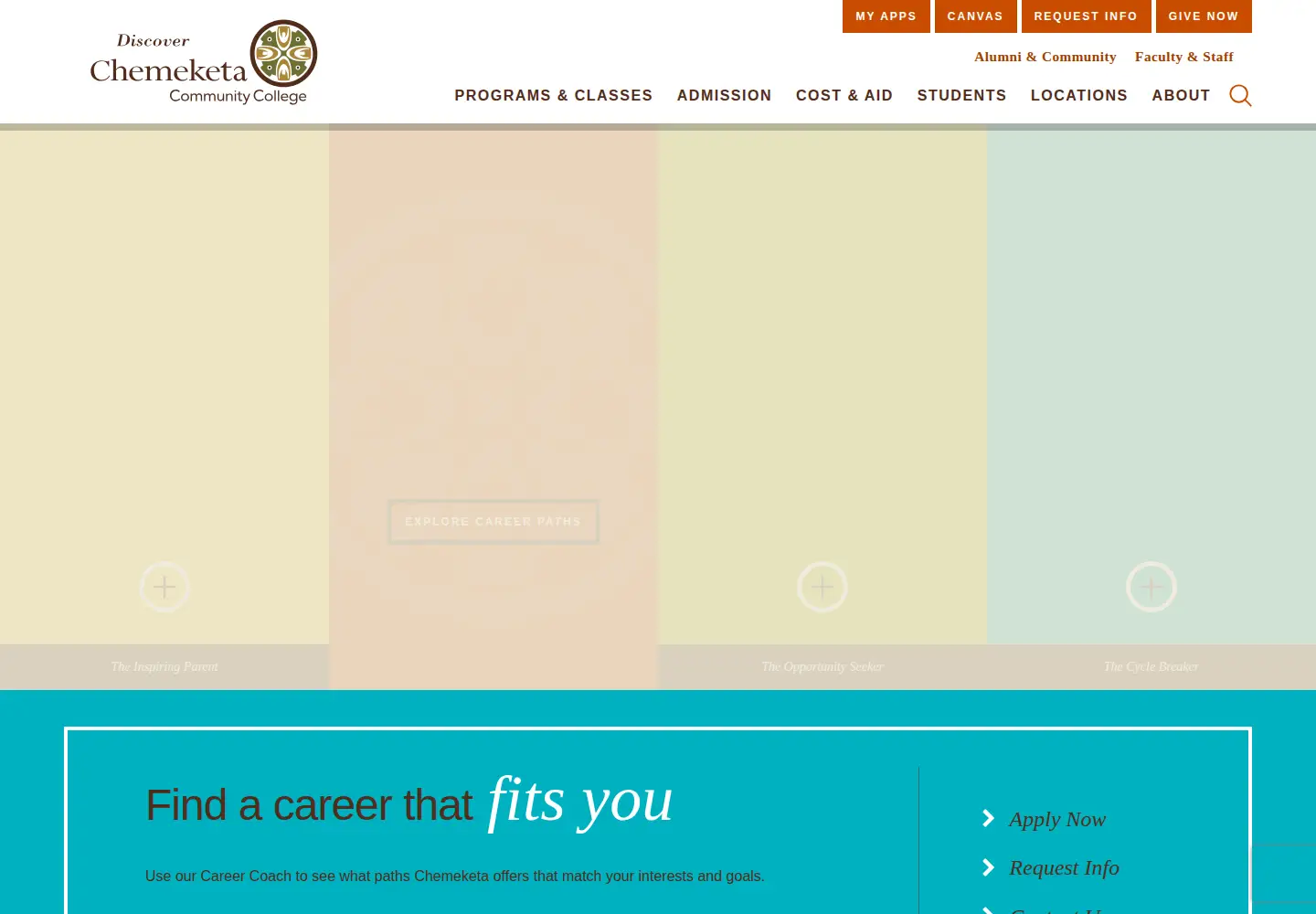 Screenshot of chemeketa.edu