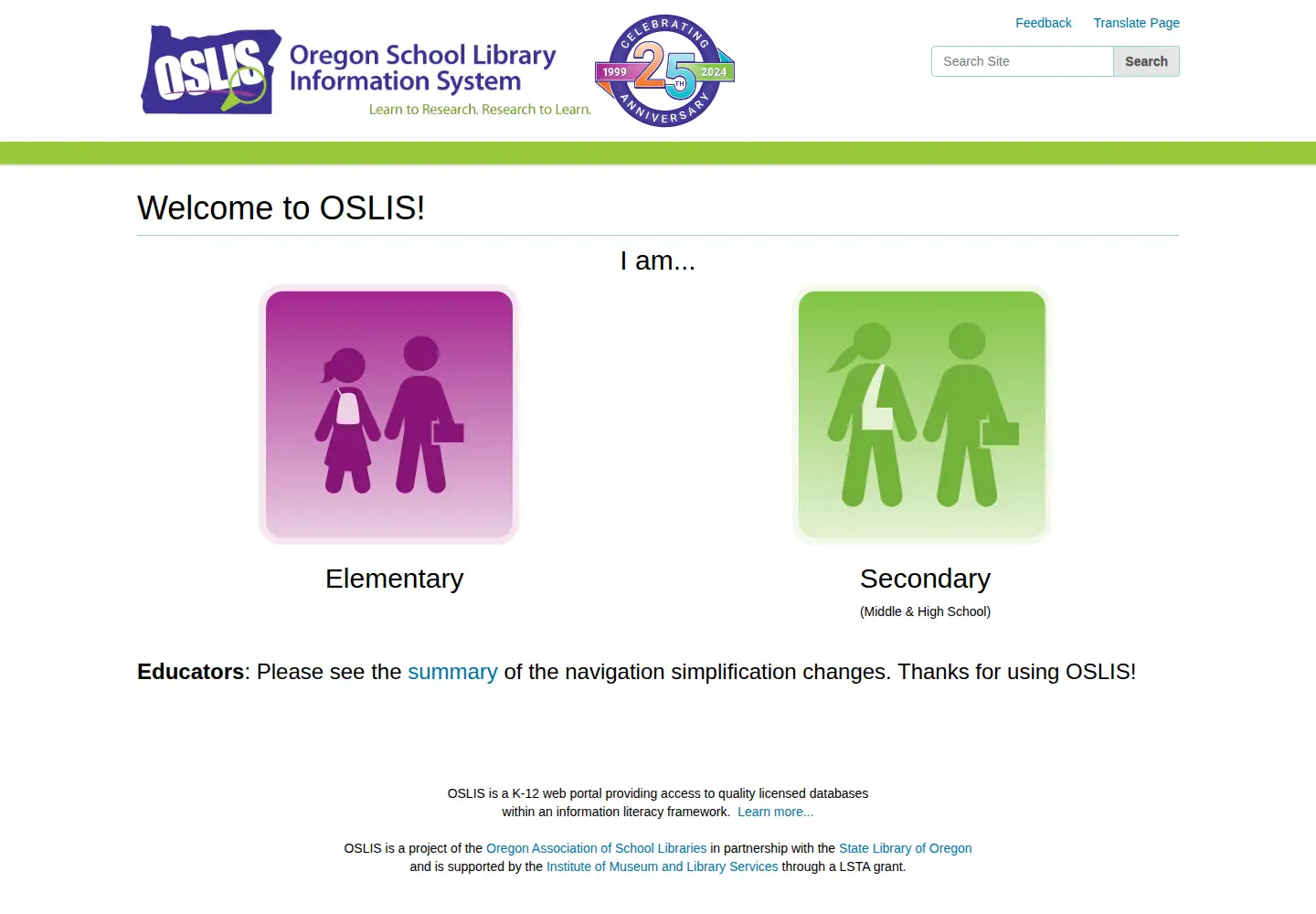 Screenshot of oslis.org