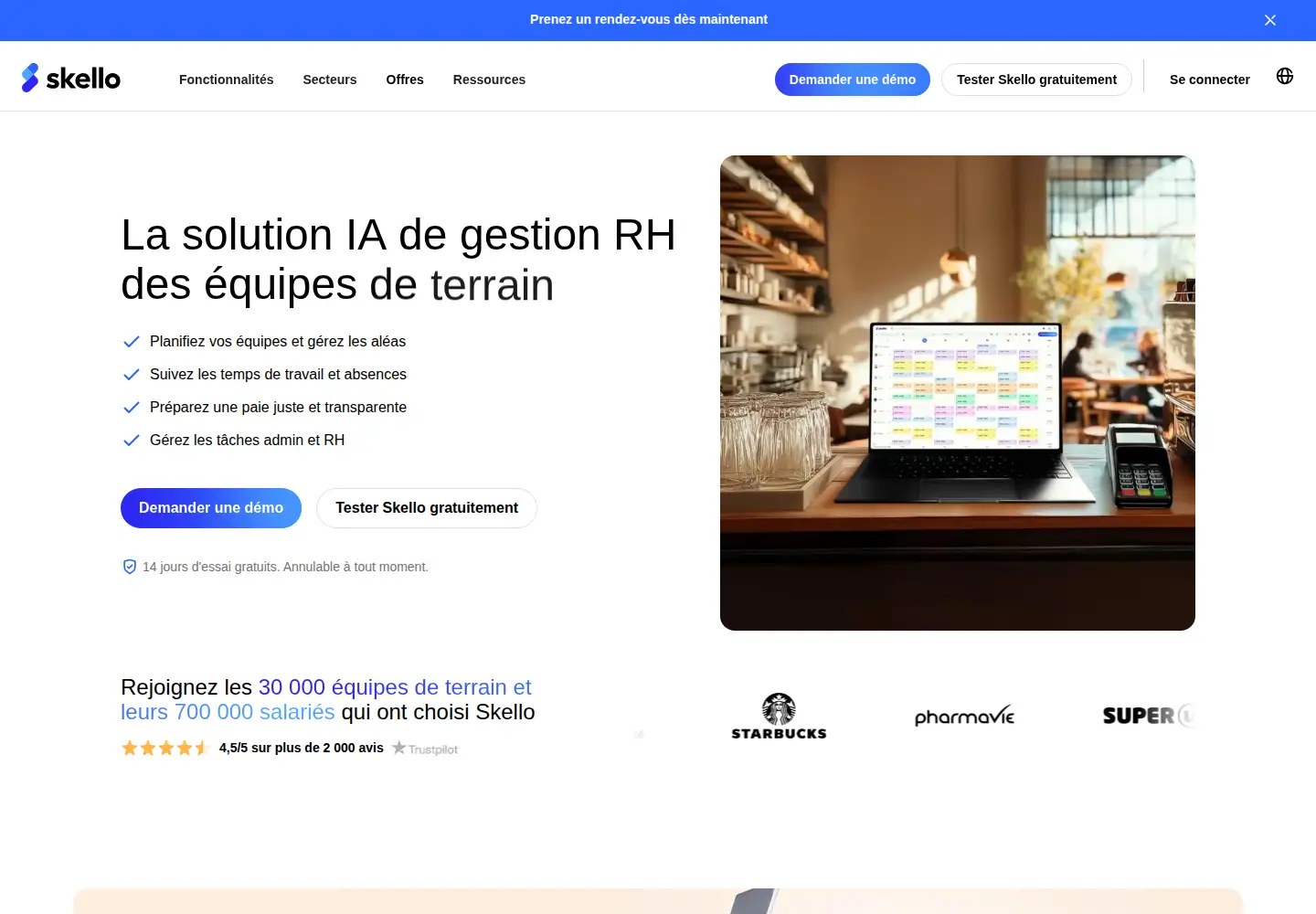 Screenshot of skello.io