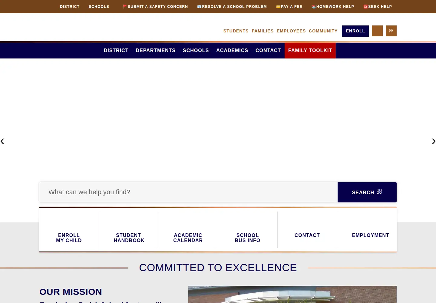 Captured homepage of tangischools.org in the current scan