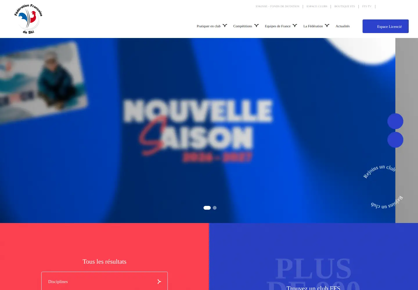 Captured homepage of ffs.fr in the current scan