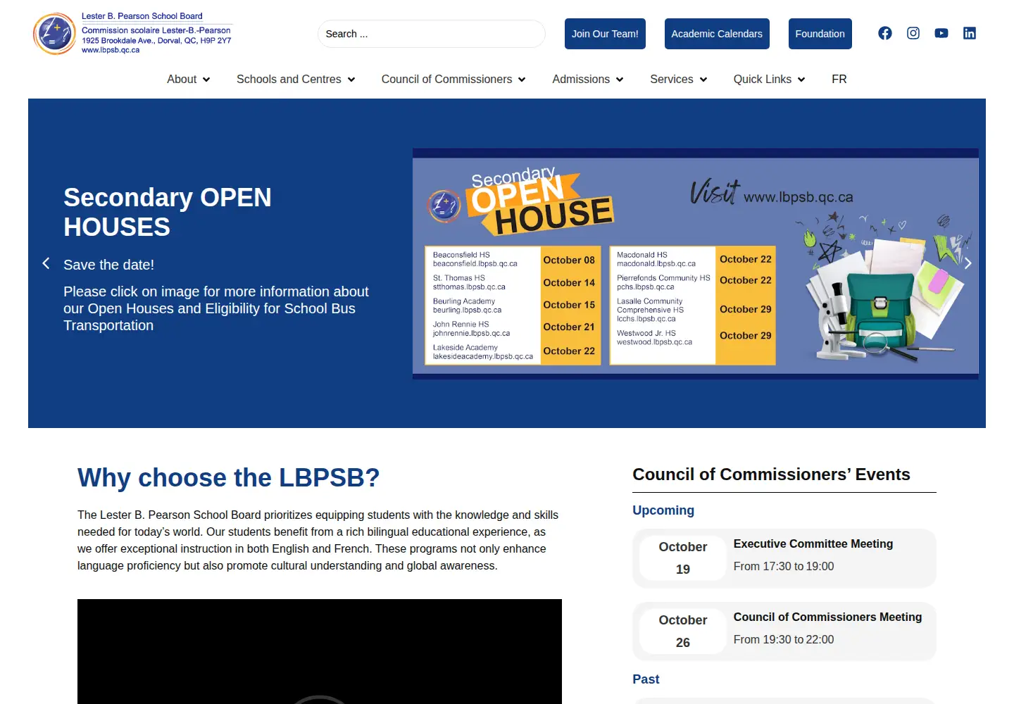 Screenshot of lbpsb.qc.ca